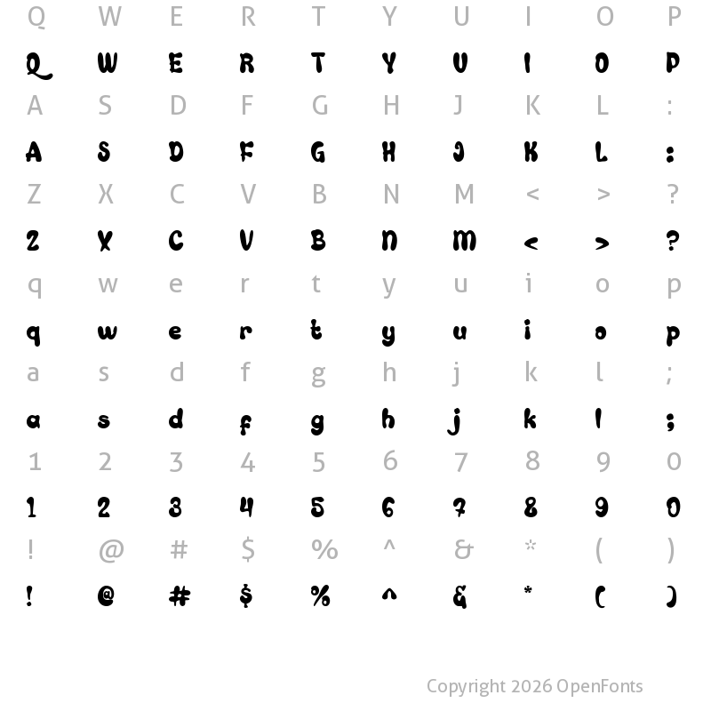 Character Map of Aquaboy Regular