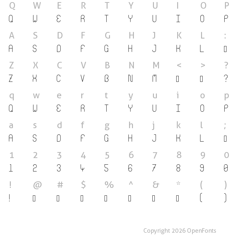 Character Map of Aquatic Shellfish Regular