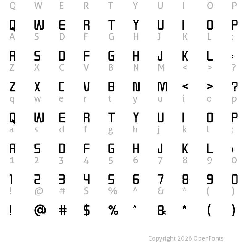 Character Map of Aquatix Regular