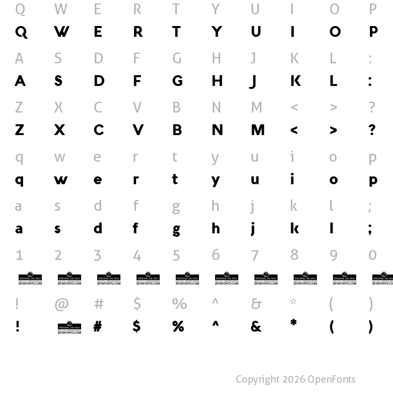 Character Map of Aquawax Black