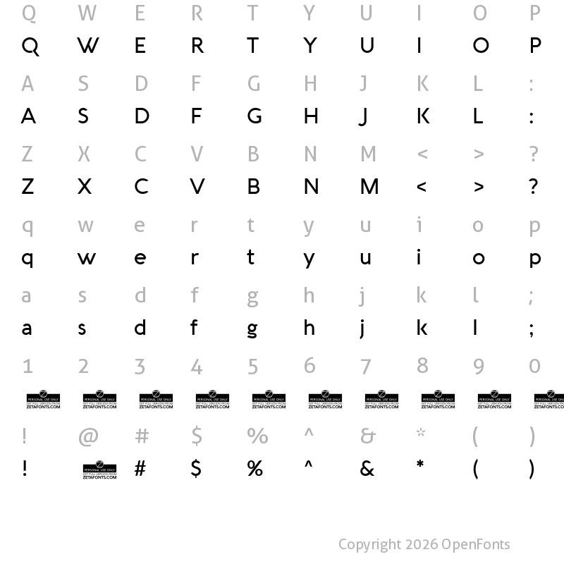 Character Map of Aquawax Medium