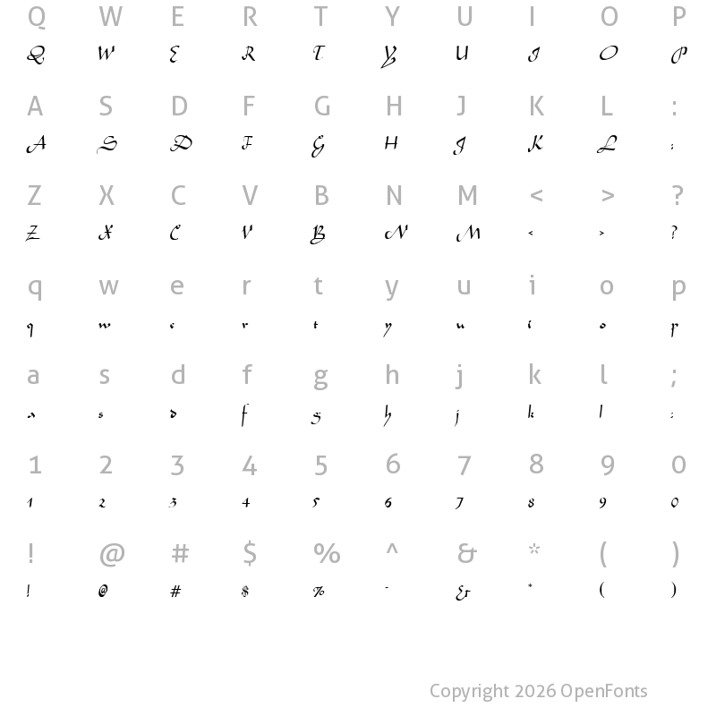 Character Map of ArabianNormal Cyr Regular