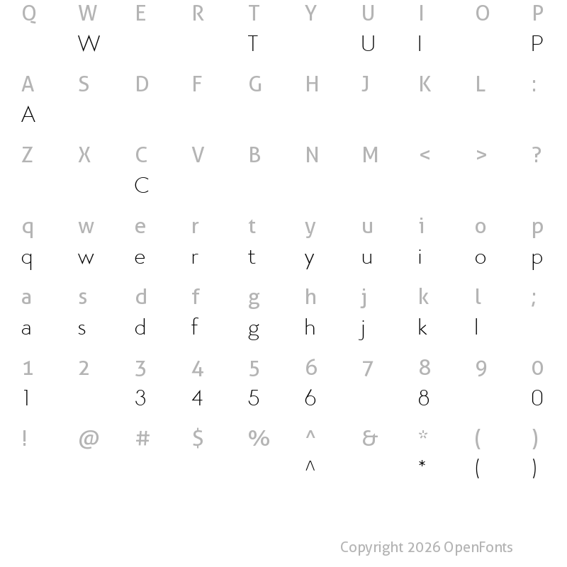Character Map of Aramis-XLight ?