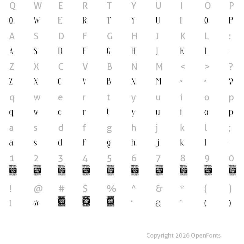 Character Map of Arash Regular