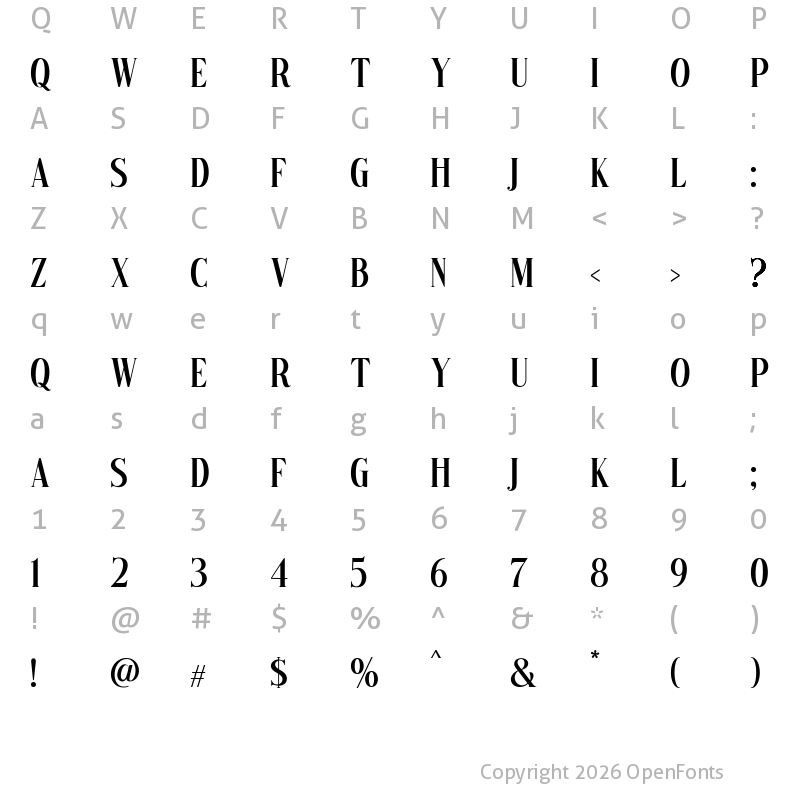 Character Map of Arastin Std FREE DEMO Regular