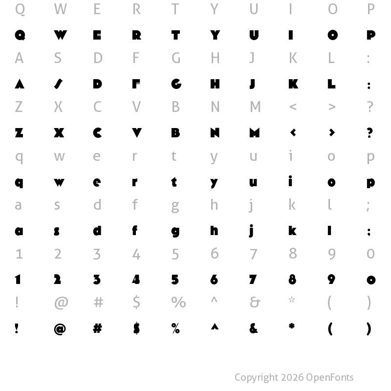 Character Map of Arbotek Ultra