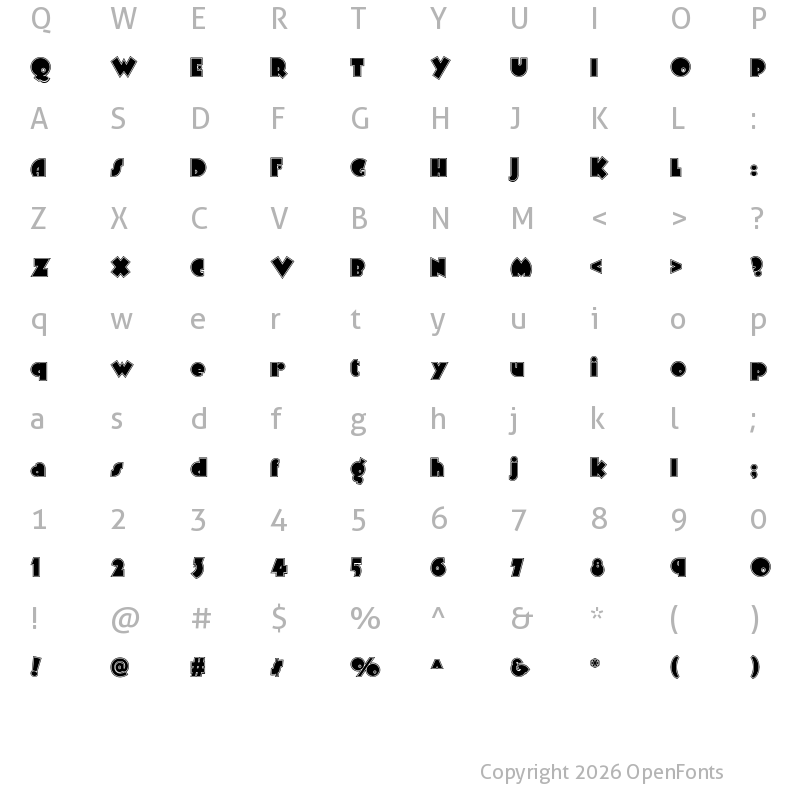 Character Map of Arbuckle Inline NF Regular