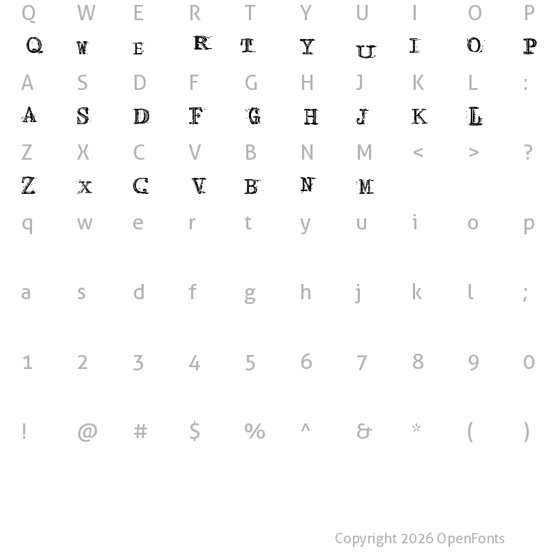 Character Map of Arcade Fire Regular