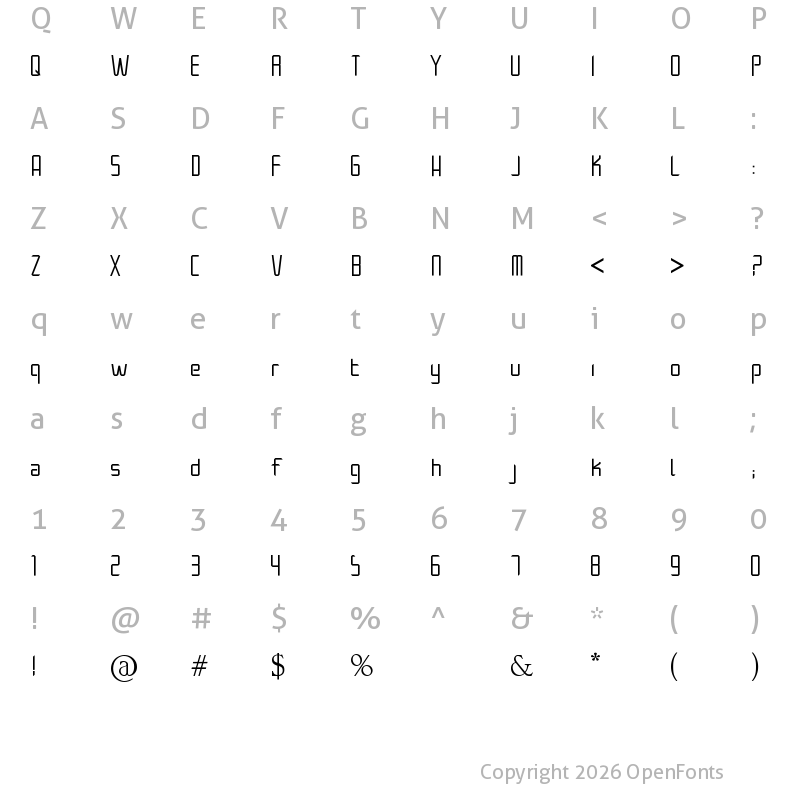 Character Map of Architek Regular