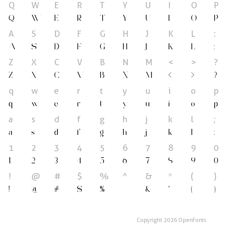 Character Map of Archwaltz Demo Regular