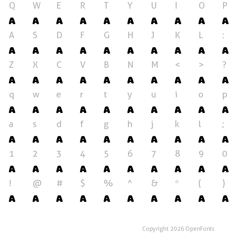 Character Map of ARCO Typography Regular