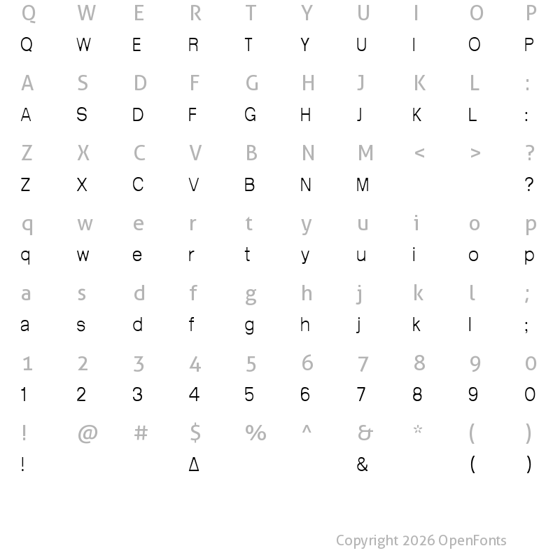 Character Map of Arctik 1.5 Arctik 1.5