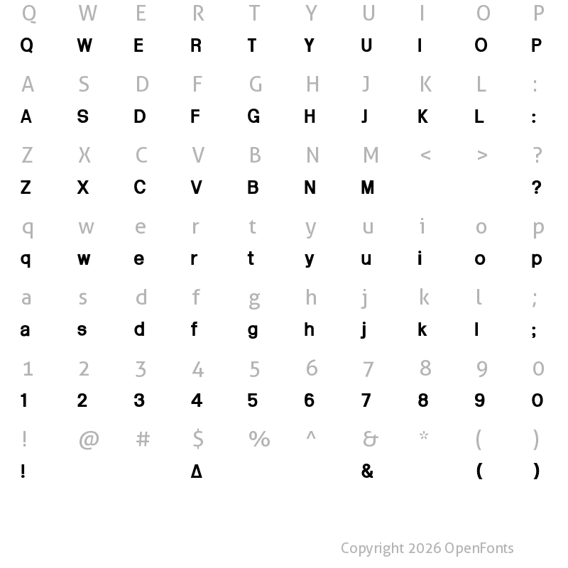 Character Map of Arctik 4.5 Arctik 4.5