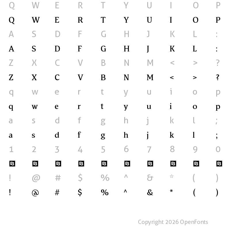Character Map of Arcuata Trial Medium