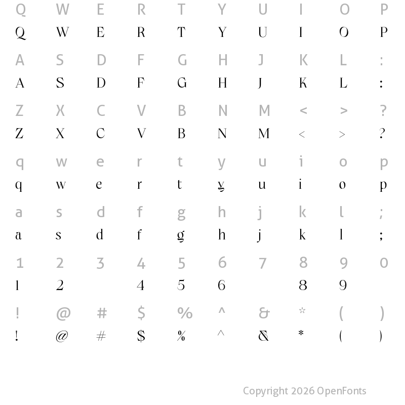 Character Map of Ardiland Regular