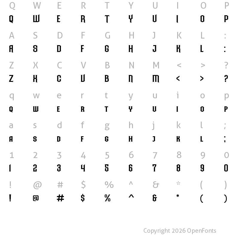 Character Map of Ardillah Kafi Regular