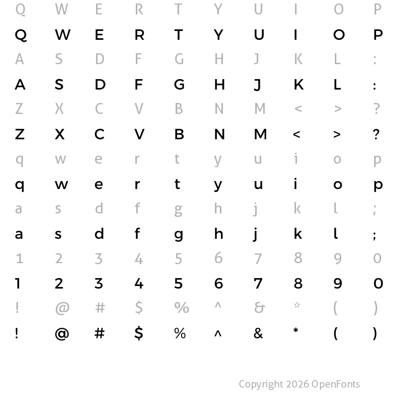 Character Map of Argentum Sans Regular