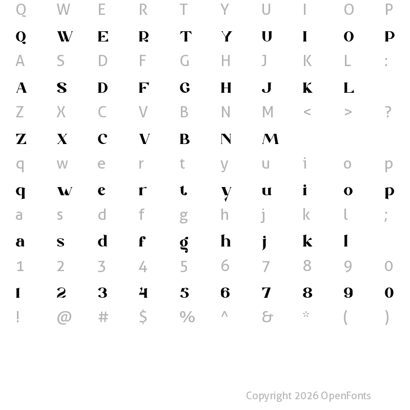 Character Map of Argithea DEMO Regular