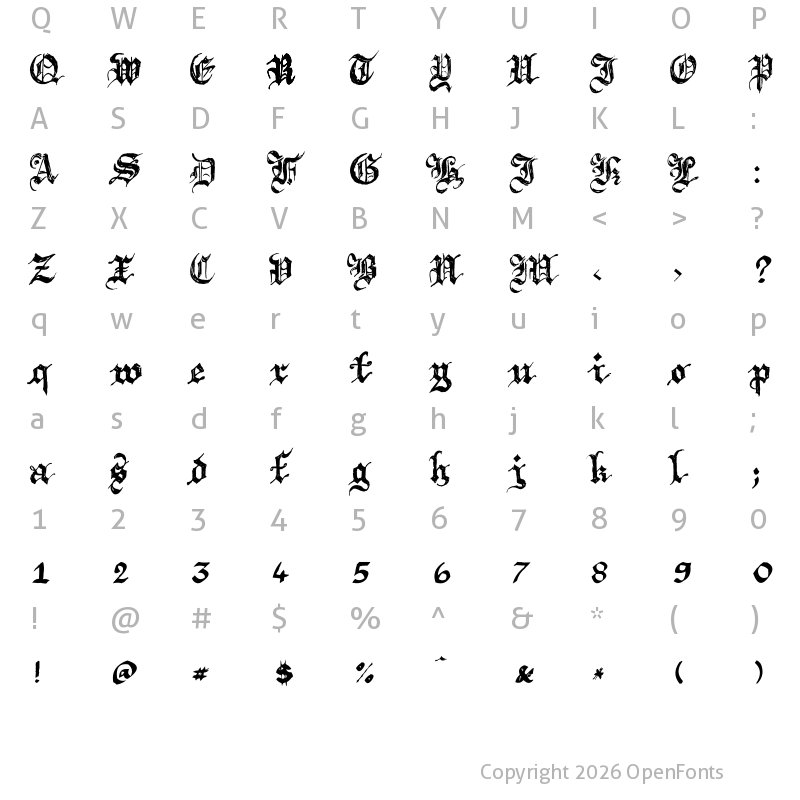 Character Map of Argor Brujsh Scaqh Regular