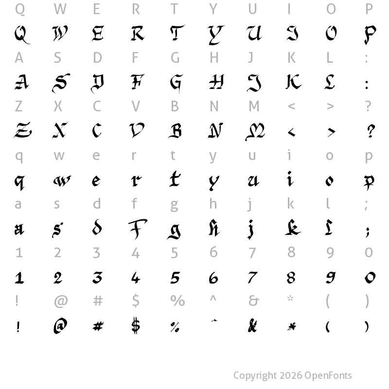 Character Map of Argor Priht Scaqh Regular