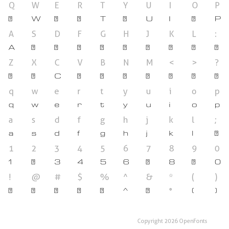 Character Map of ArianLT-Light ?