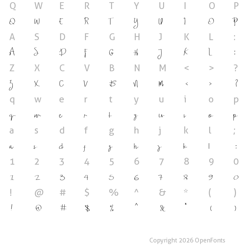 Character Map of Ariesta Moon Regular