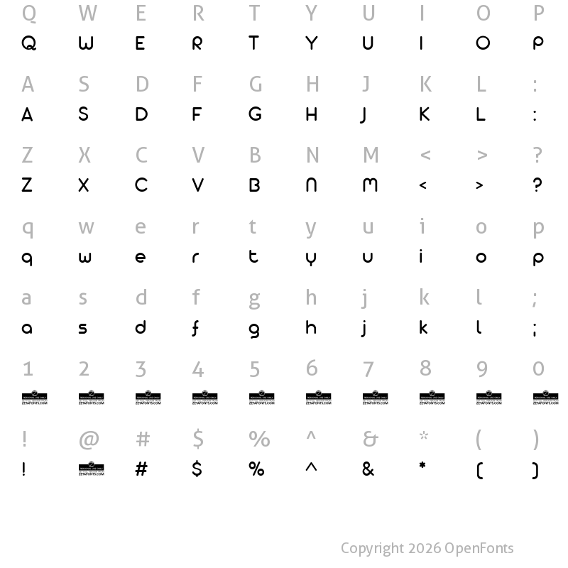 Character Map of Arista Pro Alternate Regular