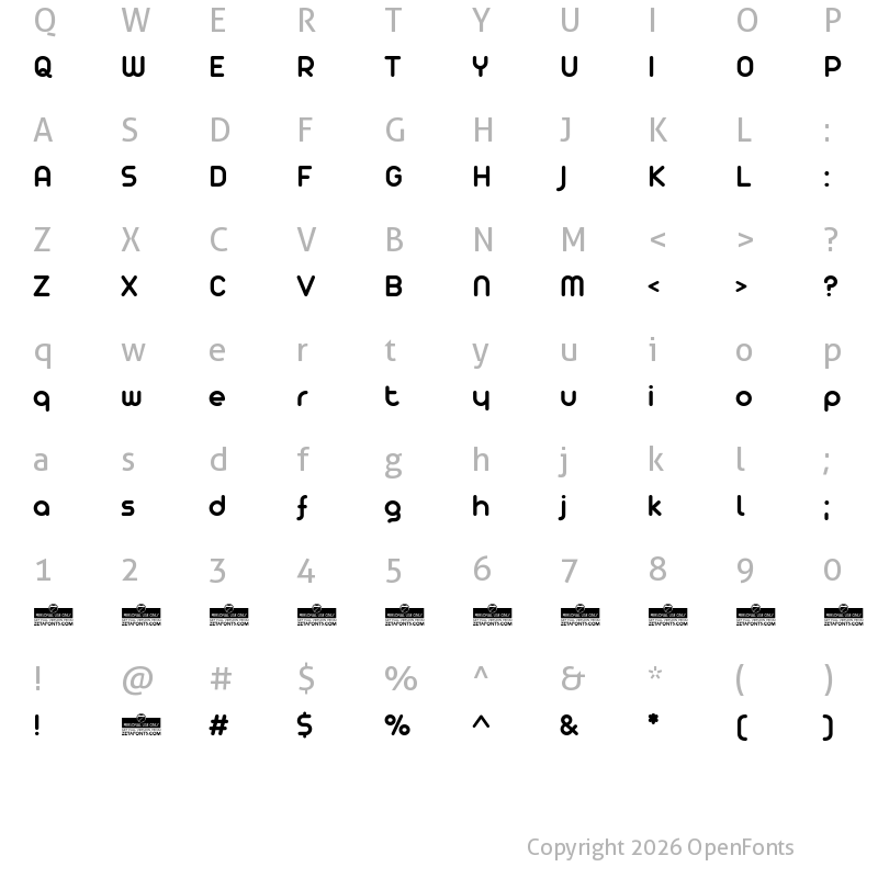 Character Map of Arista Pro Trial SemiBold