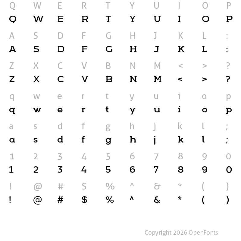 Character Map of Arkibal Serif Regular