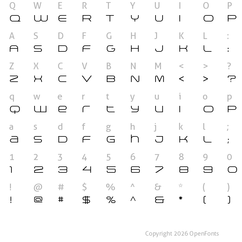 Character Map of Arkitech Light