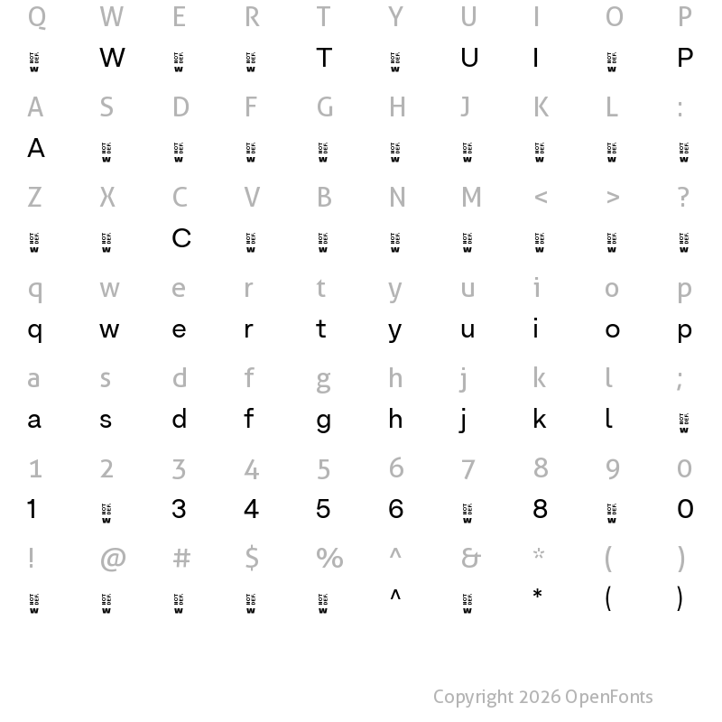 Character Map of ArminGrotesk-Regular ?