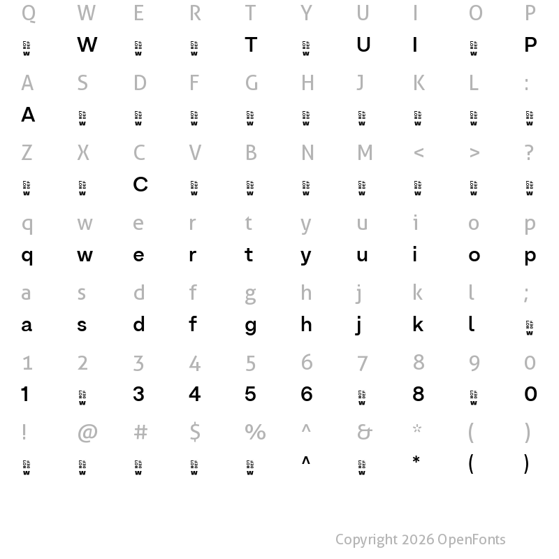 Character Map of ArminGrotesk-SemiBold ?