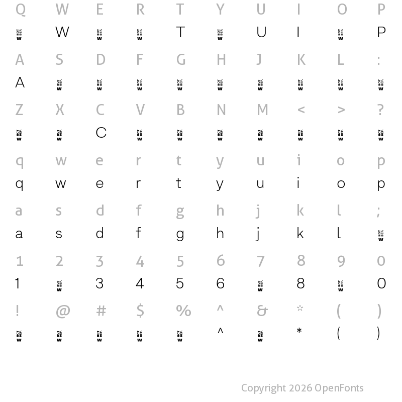 Character Map of ArminGrotesk-UltraLight ?