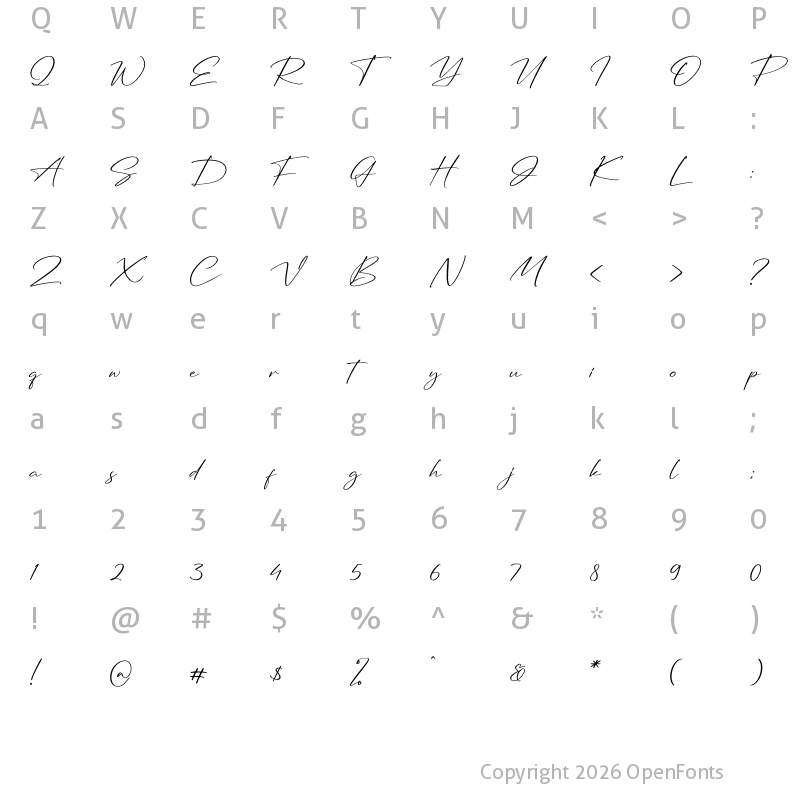 Character Map of Arolse Belmonteria Script Regular