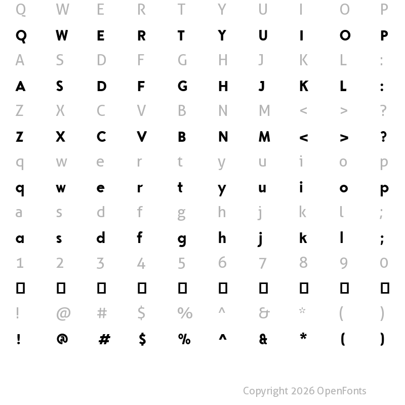 Character Map of Aron Grotesque Black