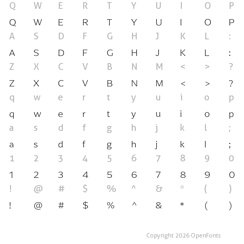 Character Map of Arpona ExtraLight