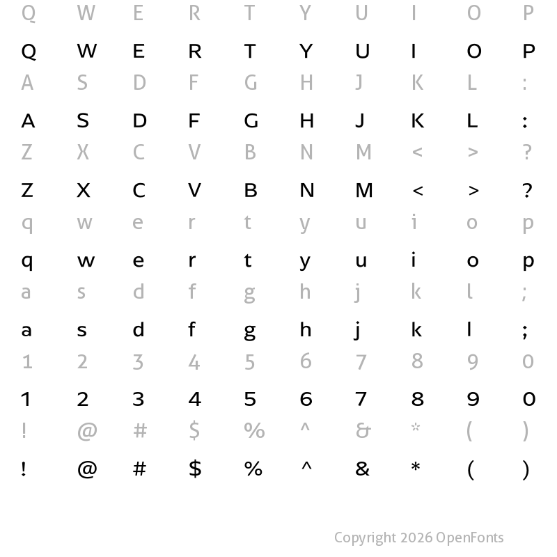 Character Map of ArponaSans Regular