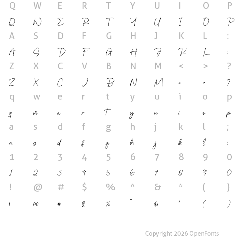 Character Map of Arqantallic Regular