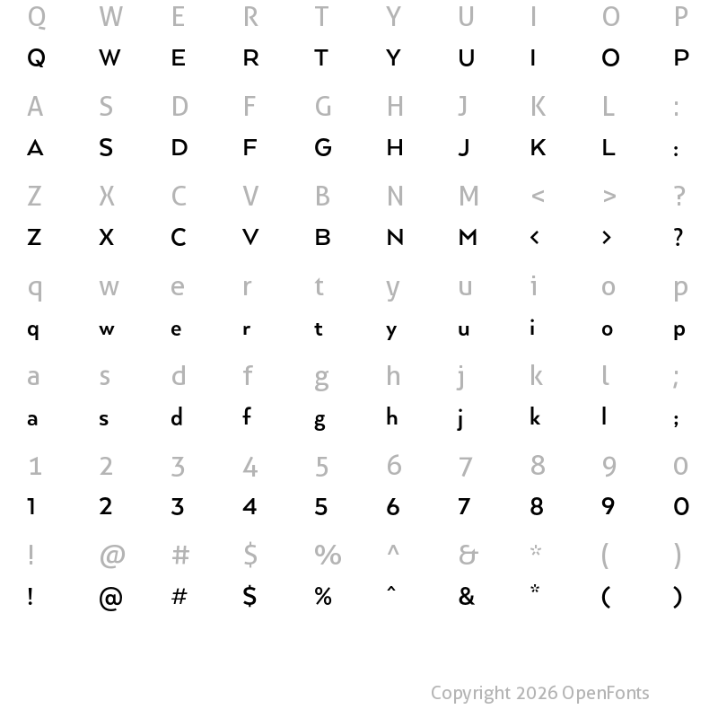 Character Map of Arquitecta Bold