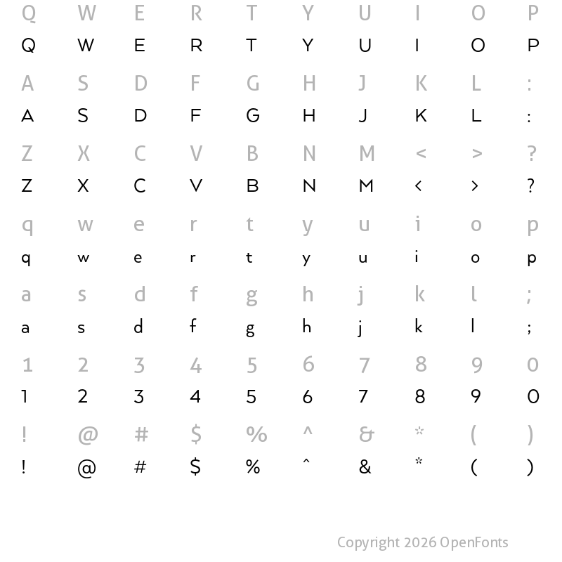 Character Map of Arquitecta Regular