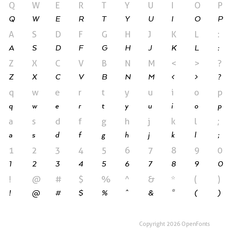 Character Map of ArquitectaW04-MdIt Regular