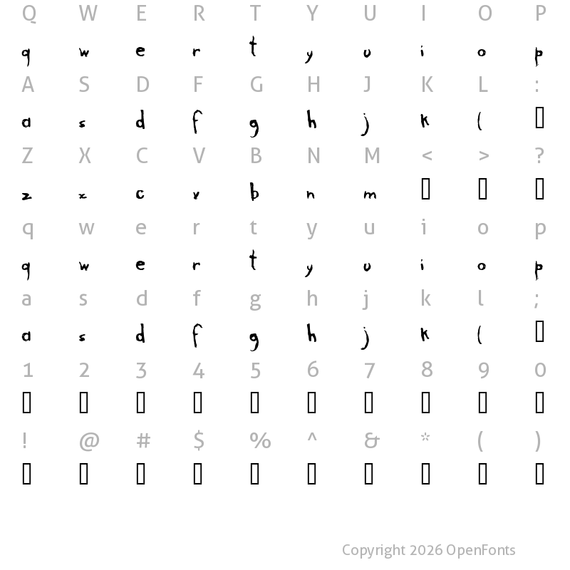 Character Map of arranha Regular