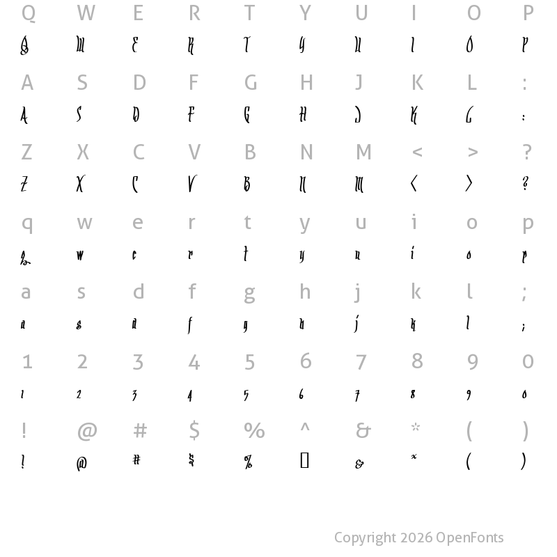 Character Map of Arrr Matey BB Regular