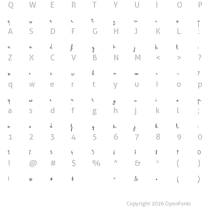 Character Map of Arsenale White Regular