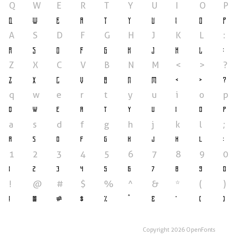 Character Map of Arsenic Regular