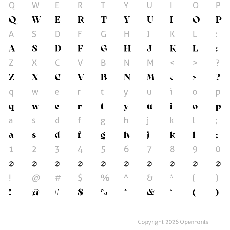 Character Map of Arsenica Trial Bold
