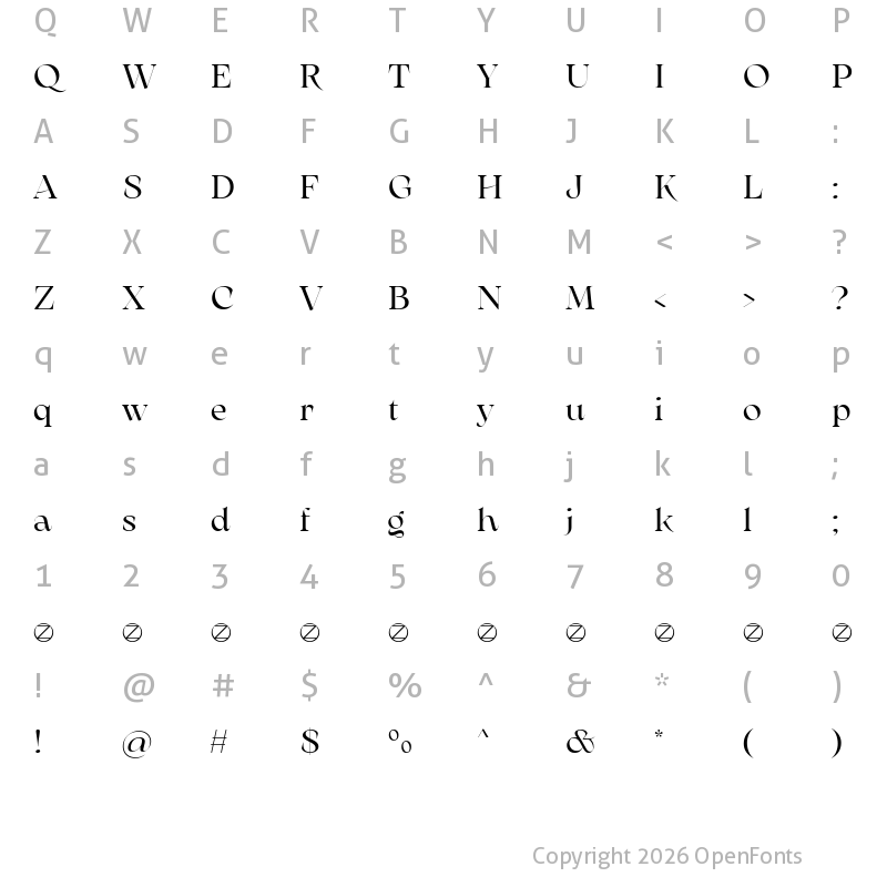 Character Map of Arsenica Trial Regular