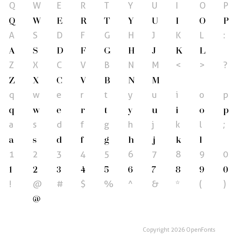 Character Map of Arshila Medium