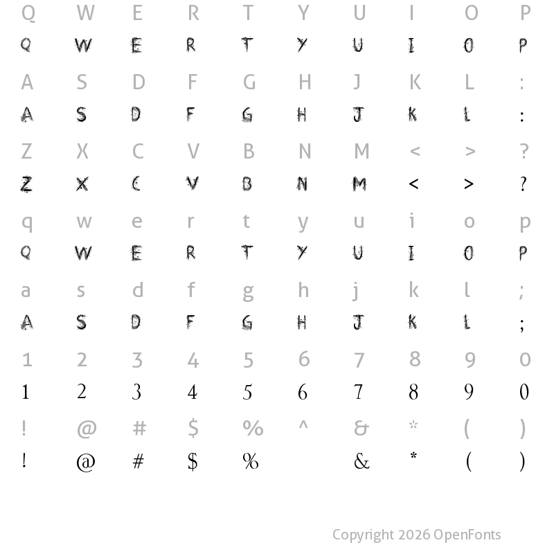 Character Map of Art Class Regular