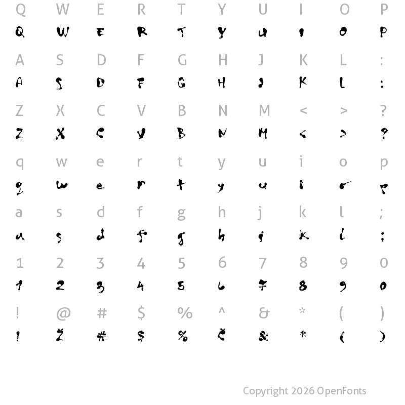 Character Map of Art decor Regular